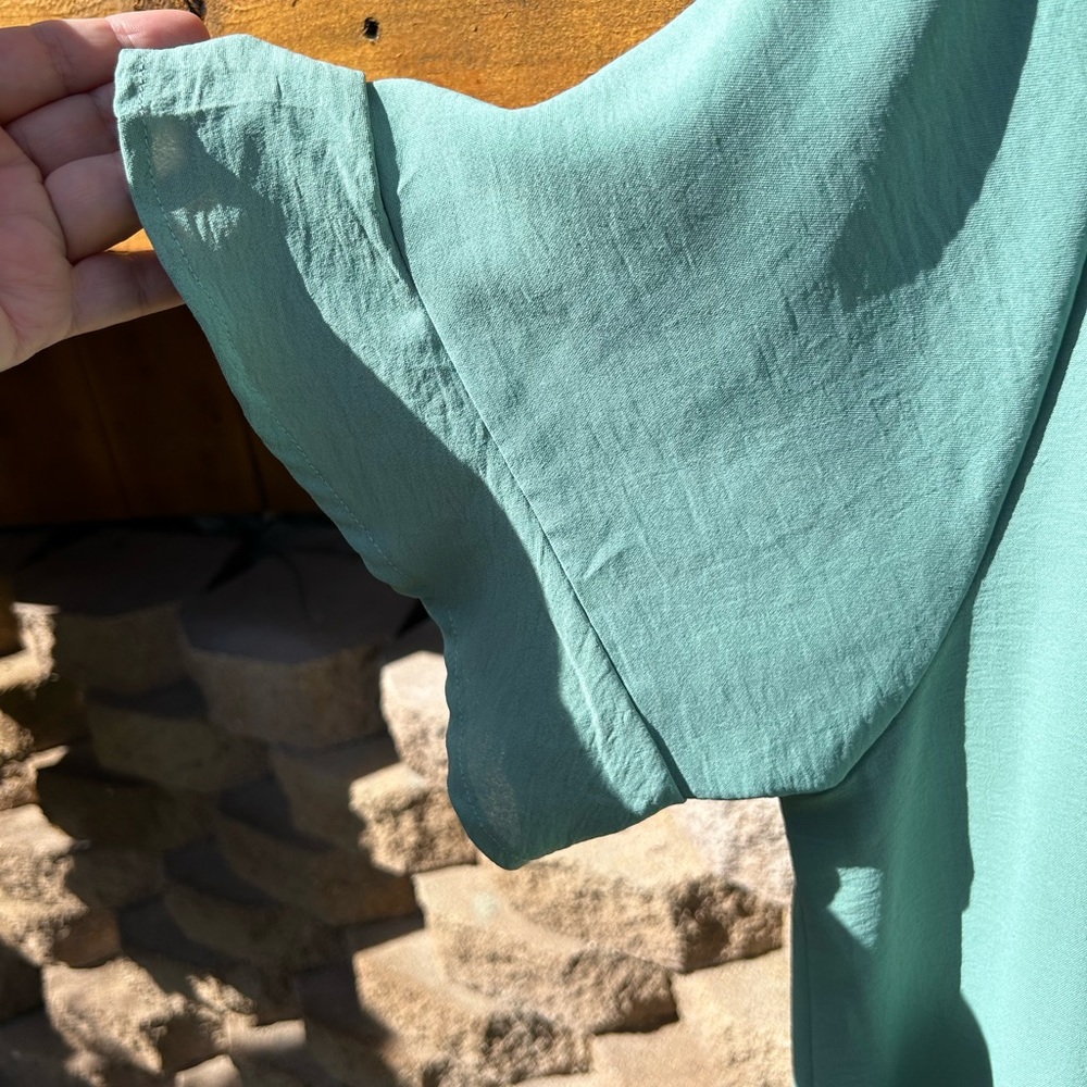 Sz L-dress or swim coverup. Drop waist with flowy sleeves & oversized neck. - Picture 5 of 7